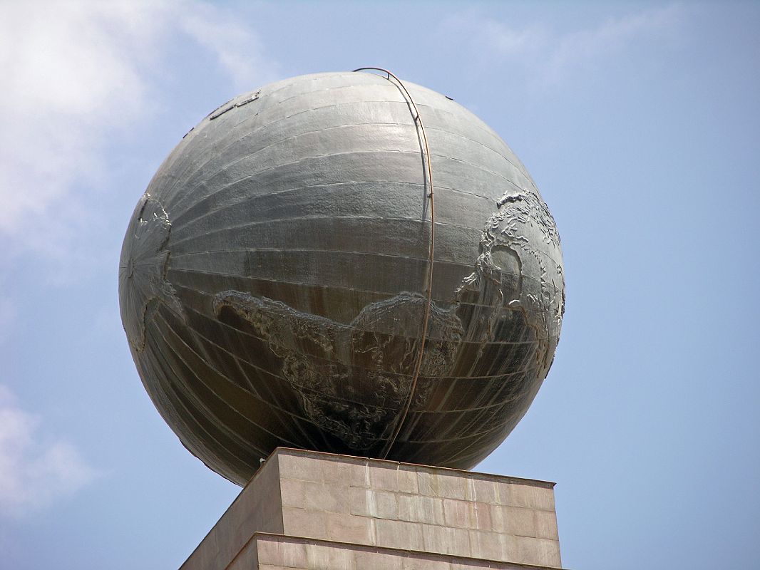 Ecuador Quito 04-03 Mitad Del Mundo Globe Close Up